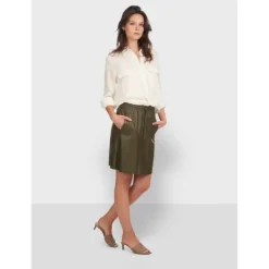 OAKWOOD Jupes Et Shorts^Alba Kaki - Jupe Courte Evasee En Cuir Veritable