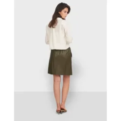 OAKWOOD Jupes Et Shorts^Alba Kaki - Jupe Courte Evasee En Cuir Veritable