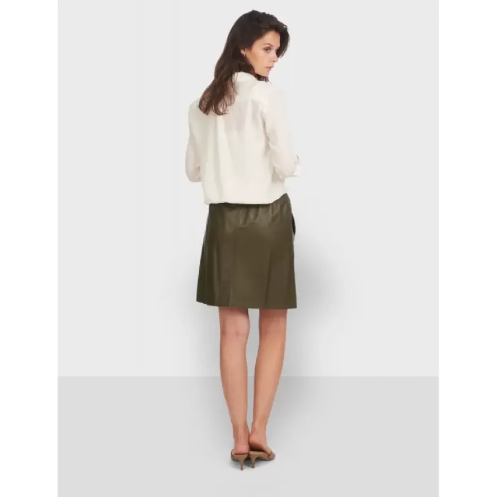 OAKWOOD Jupes Et Shorts^Alba Kaki - Jupe Courte Evasee En Cuir Veritable