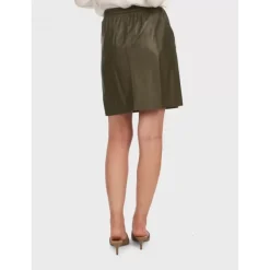 OAKWOOD Jupes Et Shorts^Alba Kaki - Jupe Courte Evasee En Cuir Veritable