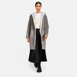 OAKWOOD Manteaux^Alessia Smoke / Concrete - Manteau En Laine Reversible