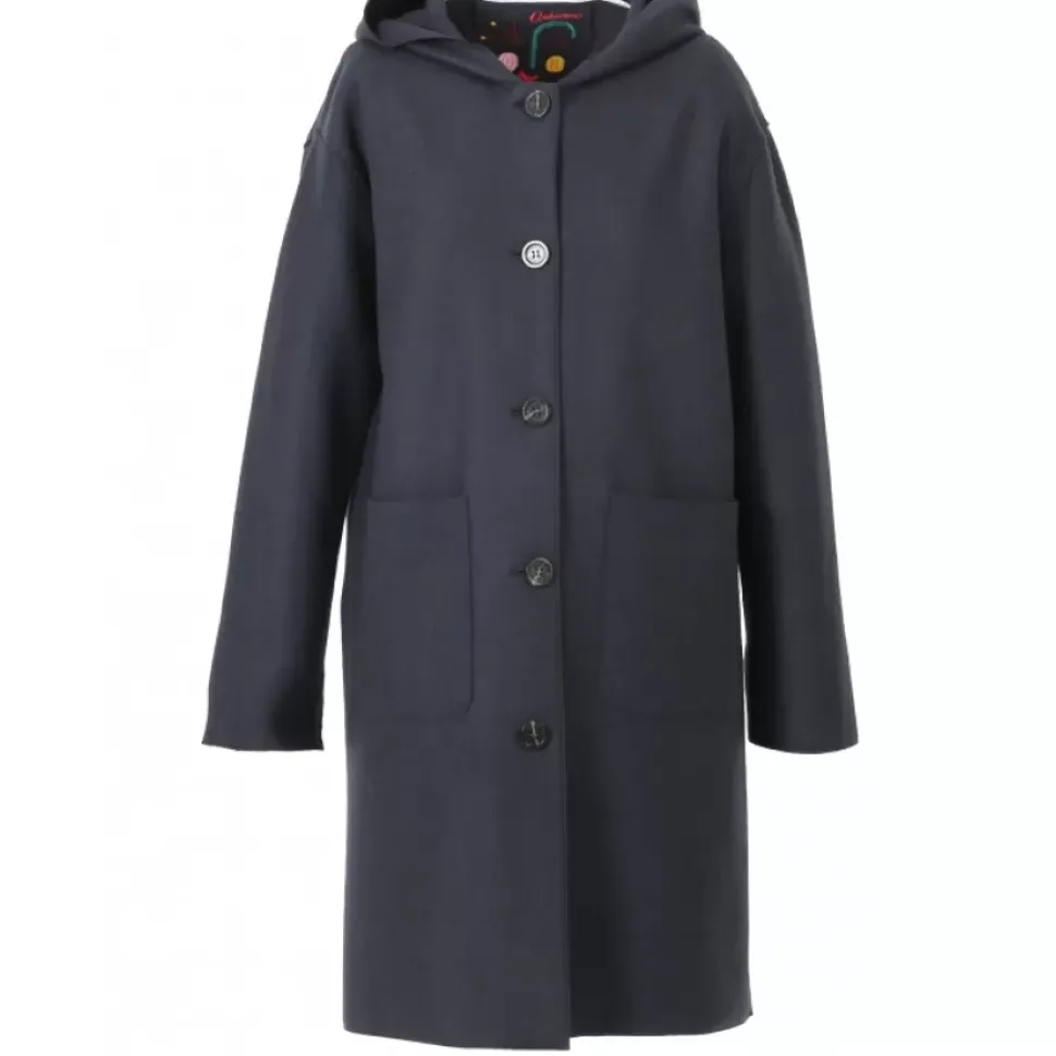 OAKWOOD Manteaux^Anais Bleu Marine - Manteau En Laine Melangee
