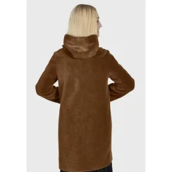 OAKWOOD Manteaux^Angelique Cognac - Manteau Reversible A Capuche Effet Peau Lainee