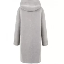 OAKWOOD Manteaux^Angelique Gris - Manteau Reversible A Capuche Effet Peau Lainee