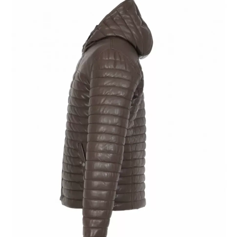 OAKWOOD Doudounes^Aurelien Marron - Doudoune En Cuir Veritable
