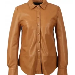 OAKWOOD Tops Et Chemises^Babydoll Tobacco - Chemise En Cuir Veritable