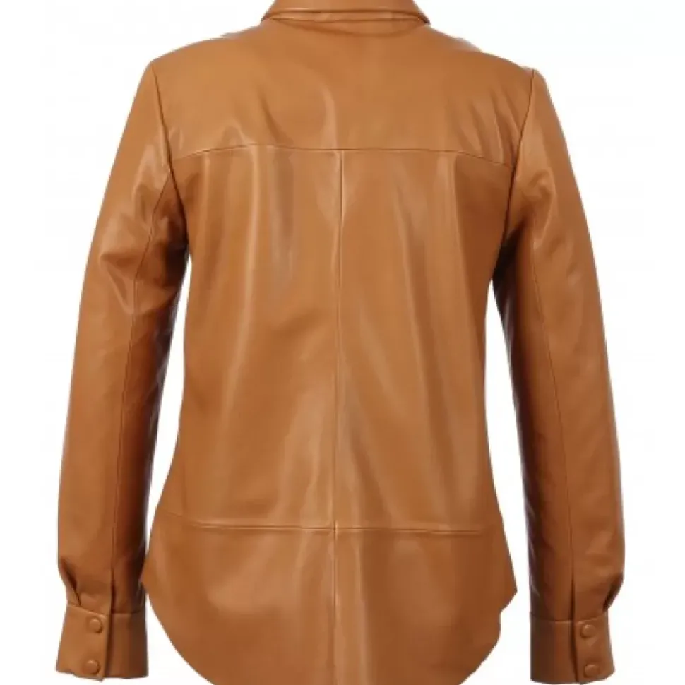 OAKWOOD Tops Et Chemises^Babydoll Tobacco - Chemise En Cuir Veritable