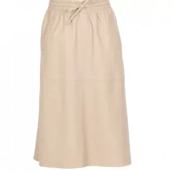 OAKWOOD Jupes Et Shorts^Bamba Beige Fonce - Jupe Mi-Longue Droite En Cuir Veritable