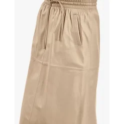 OAKWOOD Jupes Et Shorts^Bamba Beige Fonce - Jupe Mi-Longue Droite En Cuir Veritable