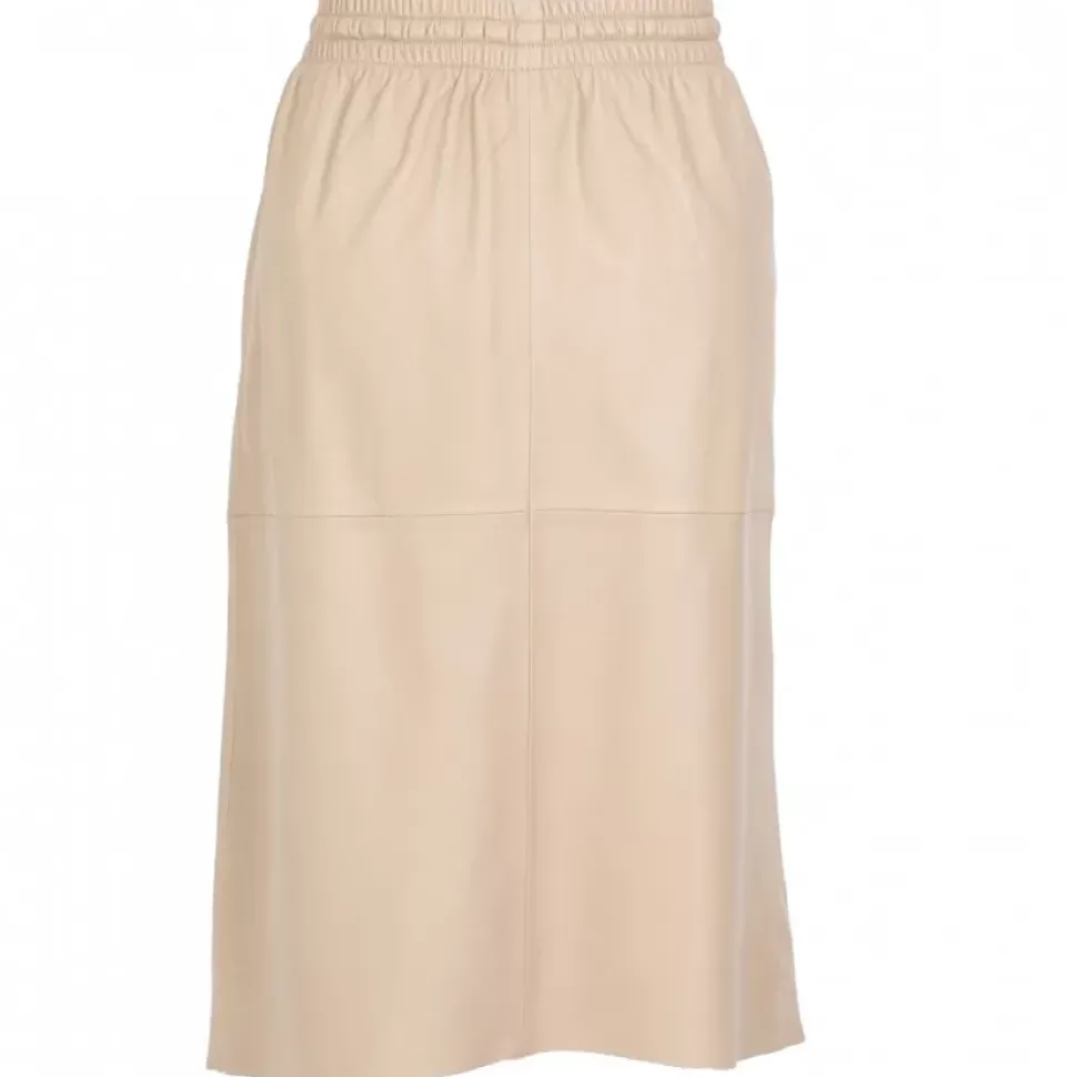 OAKWOOD Jupes Et Shorts^Bamba Beige Fonce - Jupe Mi-Longue Droite En Cuir Veritable