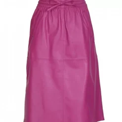 OAKWOOD Jupes Et Shorts^Bamba Mauve - Jupe Mi-Longue Droite En Cuir Veritable