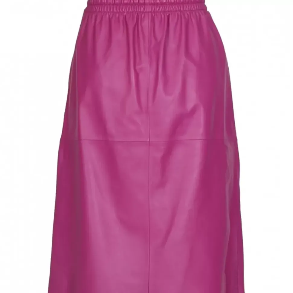 OAKWOOD Jupes Et Shorts^Bamba Mauve - Jupe Mi-Longue Droite En Cuir Veritable