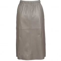 OAKWOOD Jupes Et Shorts^Bamba Taupe - Jupe Mi-Longue Droite En Cuir Veritable