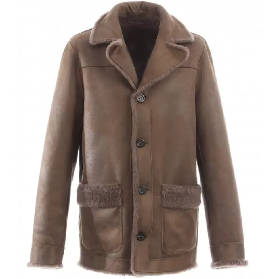 OAKWOOD Vestes^Belmont Marron - Veste Reversible Effet Peau Lainee