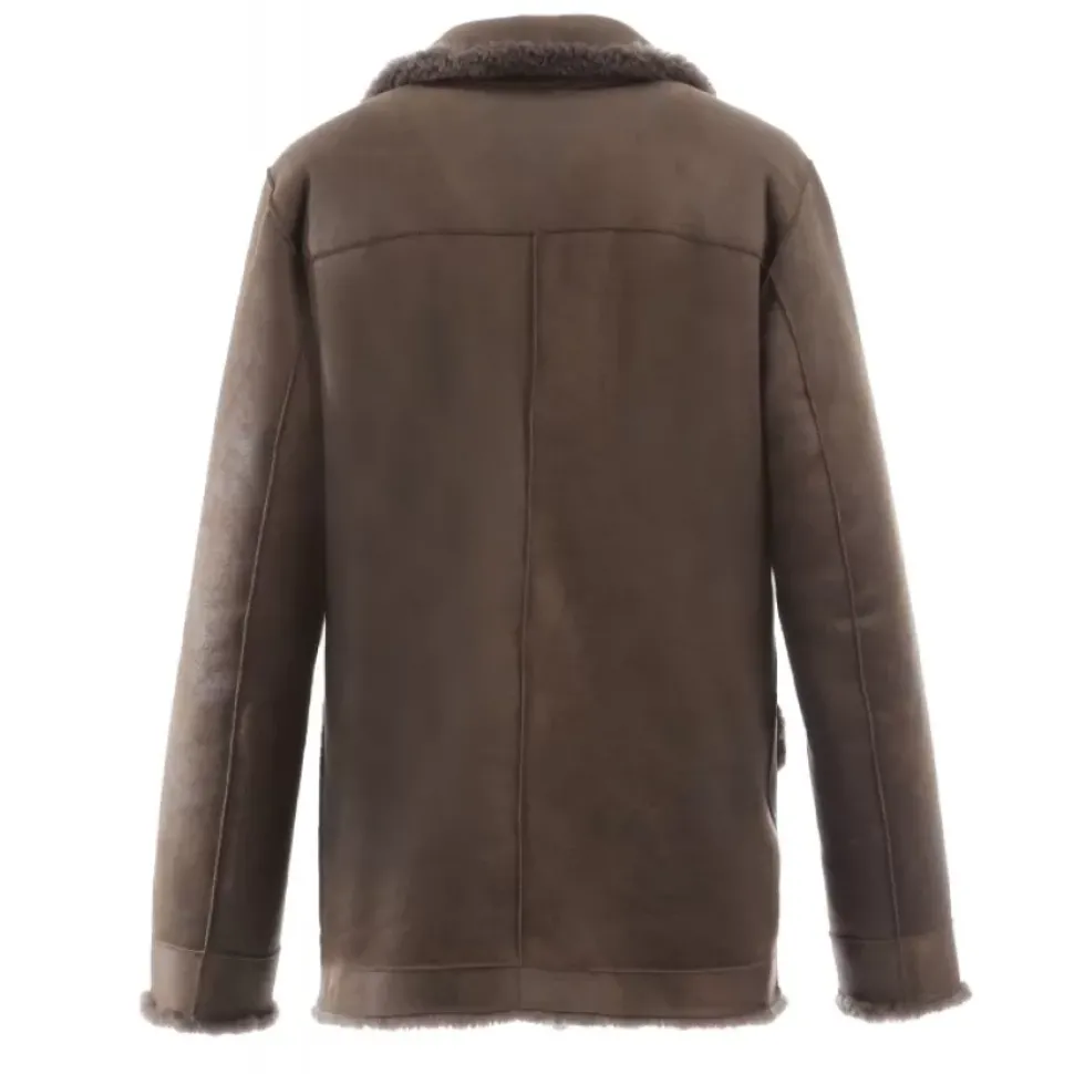OAKWOOD Vestes^Belmont Marron - Veste Reversible Effet Peau Lainee