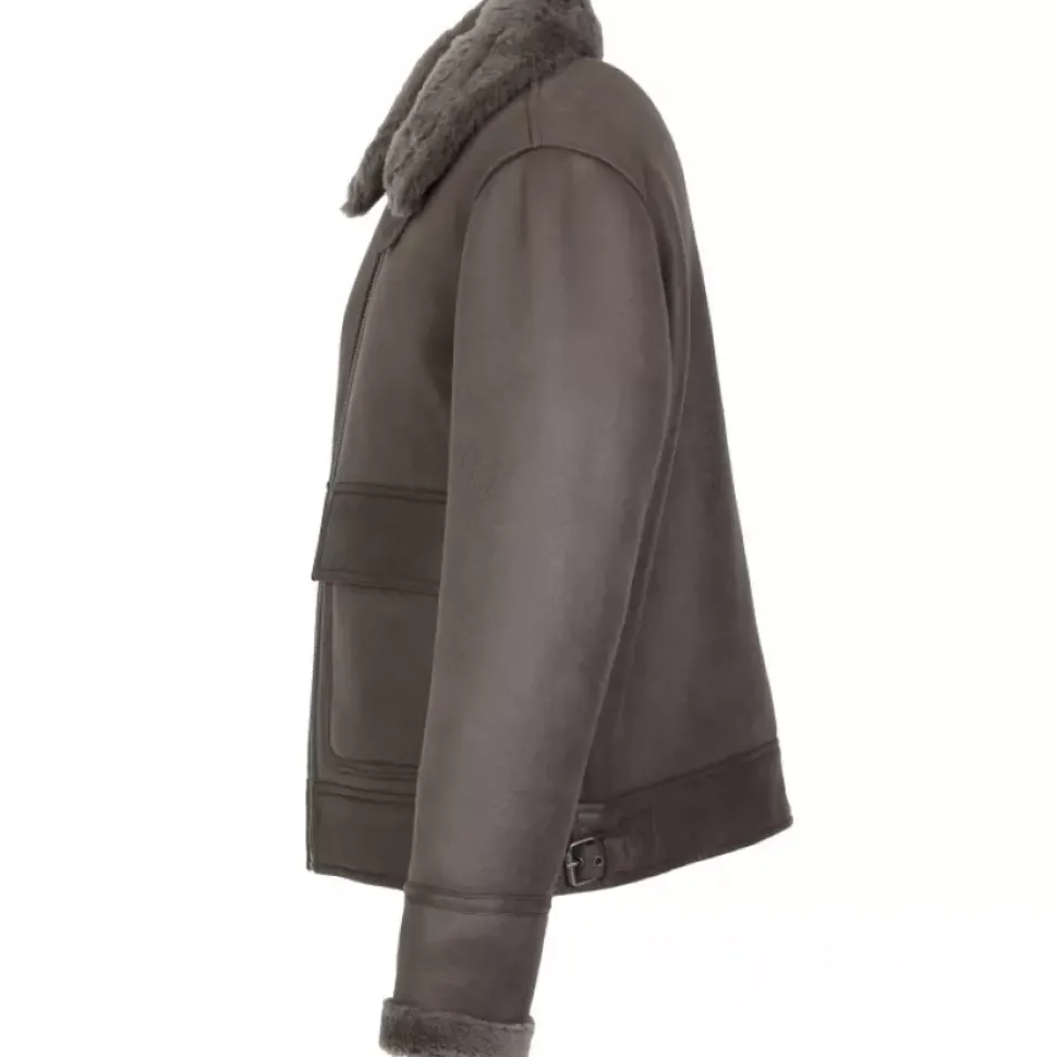 OAKWOOD Blousons^Bravour Kaki Fonce - Blouson Bomber Effet Mouton Retourne