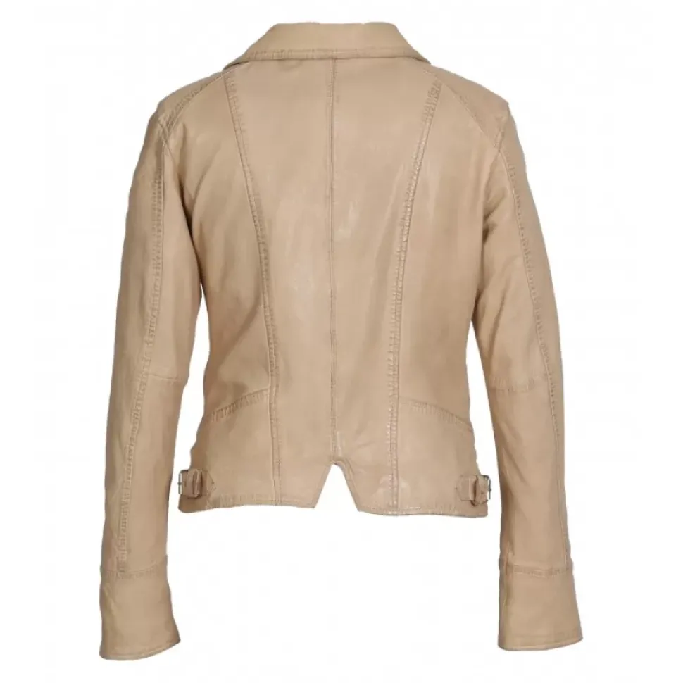 OAKWOOD Blousons^Camera Beige Fonce - Blouson En Cuir Veritable
