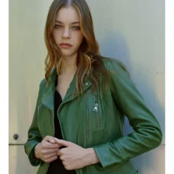 OAKWOOD Blousons^Camera Vert - Blouson En Cuir Veritable