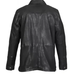 OAKWOOD Vestes^Carter Noir - Surchemise En Cuir Veritable Effet Lave