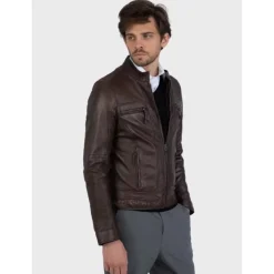 OAKWOOD Blousons^Casey Marron - Blouson En Cuir Veritable
