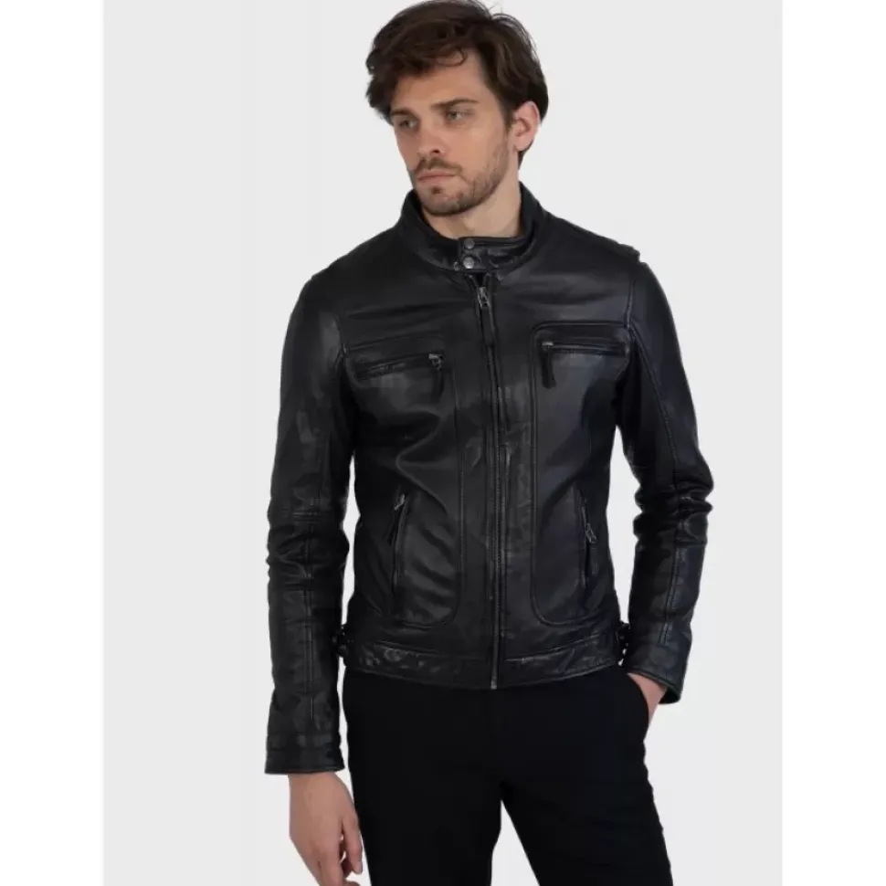 OAKWOOD Blousons^Casey Noir - Blouson En Cuir Veritable