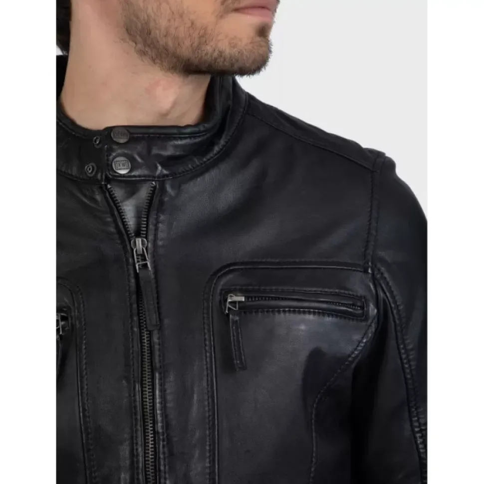 OAKWOOD Blousons^Casey Noir - Blouson En Cuir Veritable
