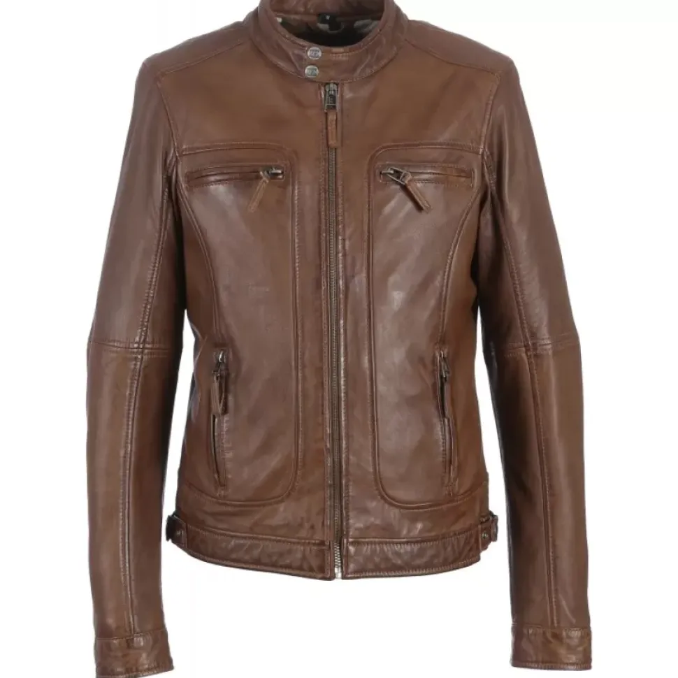 OAKWOOD Blousons^Casey Tobacco - Blouson En Cuir Veritable
