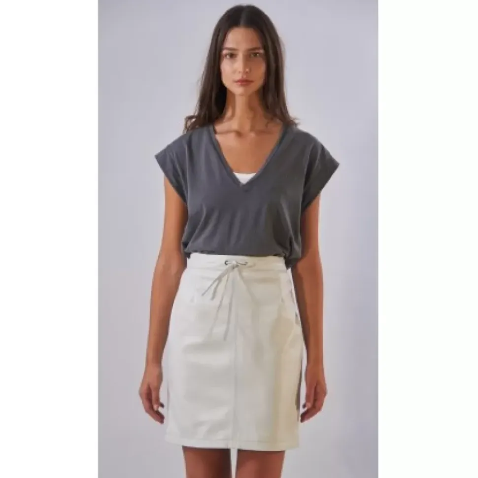 OAKWOOD Jupes Et Shorts^Celia Blanc - Jupe Droite Taille Haute En Cuir Veritable