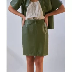 OAKWOOD Jupes Et Shorts^Celia Bronze - Jupe Droite Taille Haute En Cuir Veritable
