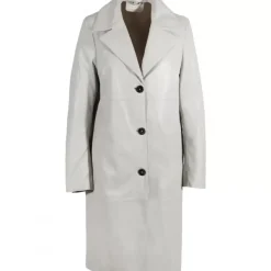 OAKWOOD Manteaux^Charlotte Beton - Manteau Long En Cuir Veritable