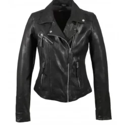 OAKWOOD Blousons^Clips Noir - Blouson Asymetrique Epure En Cuir Veritable