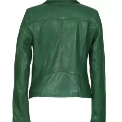 OAKWOOD Blousons^Clips Vert - Blouson Asymetrique Epure En Cuir Veritable