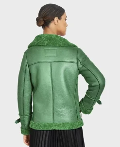 OAKWOOD Blousons^Community Vert - Blouson Bombardier Effet Peau Retournee Fourrure Synthetique