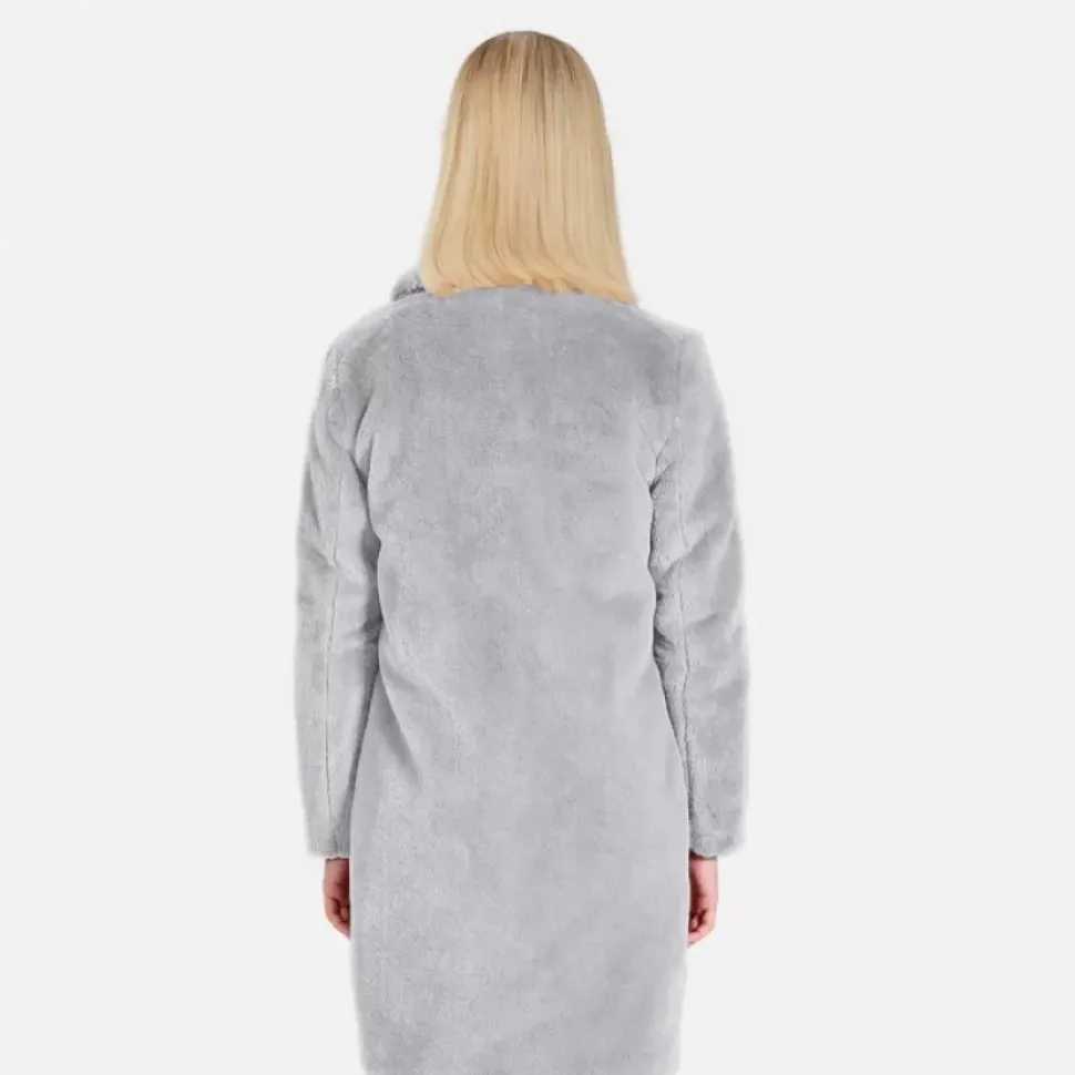 OAKWOOD Manteaux^Cyber Gris Clair - Manteau Long En Fausse Fourrure