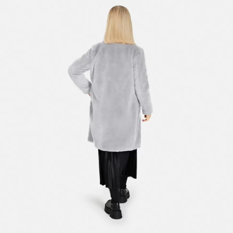 OAKWOOD Manteaux^Cyber Gris Clair - Manteau Long En Fausse Fourrure
