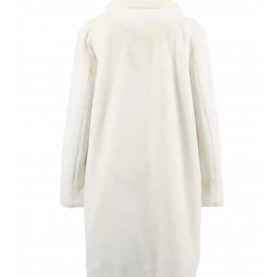 OAKWOOD Manteaux^Cyber Ivoire - Manteau Long En Fourrure Synthetique A Col Revers