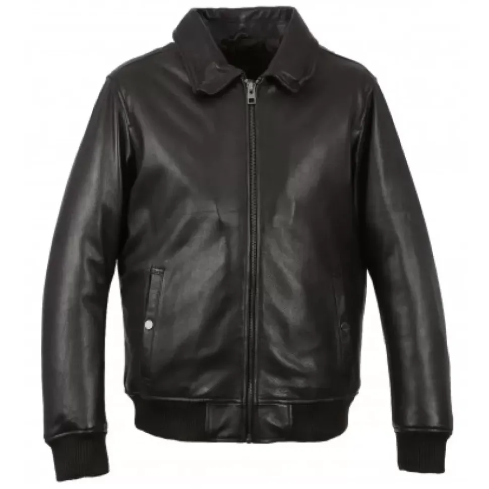 OAKWOOD Blousons^Daddy Marron - Blouson Aviateur En Cuir Veritable