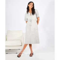 OAKWOOD Robes^Dance Beton - Robe Fourreau En Cuir Veritable
