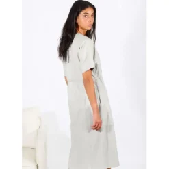 OAKWOOD Robes^Dance Beton - Robe Fourreau En Cuir Veritable