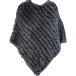 OAKWOOD Accessoires^Davos Gris Fonce - Poncho En Fourrure Veritable