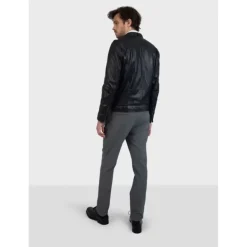 OAKWOOD Blousons^Dublin Noir - Blouson En Cuir Veritable Lisse