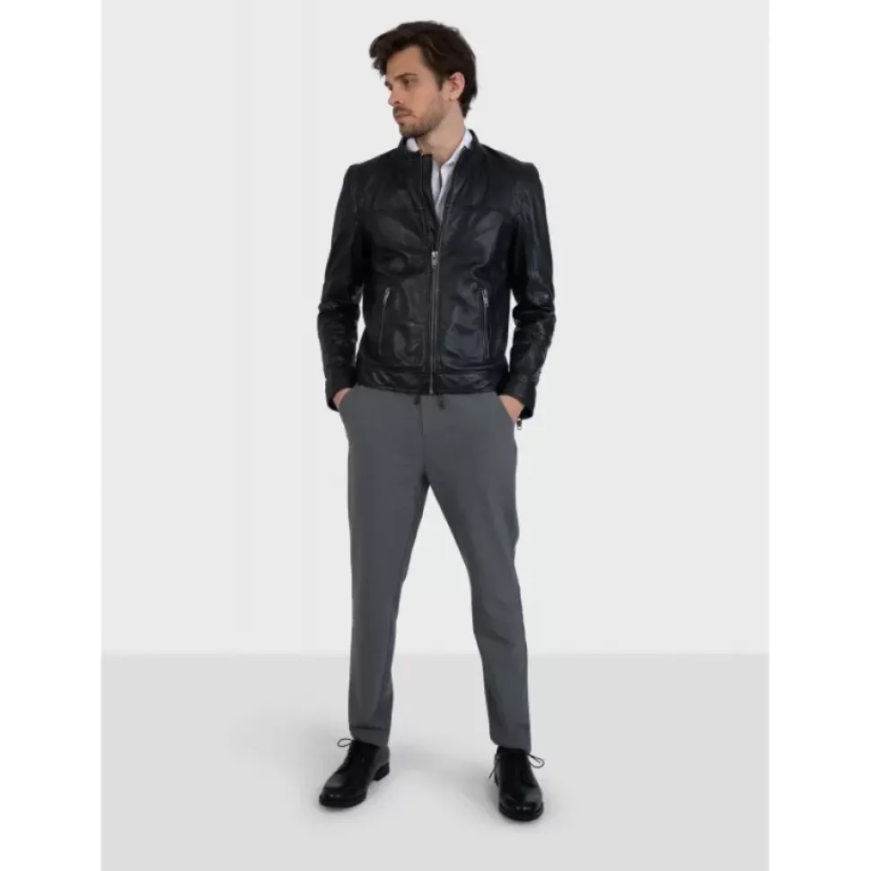 OAKWOOD Blousons^Dublin Noir - Blouson En Cuir Veritable Lisse