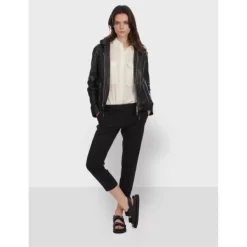 OAKWOOD Blousons^Dynamic Noir - Blouson A Capuche En Cuir Veritable
