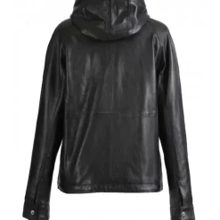 OAKWOOD Blousons^Dynamic Noir - Blouson A Capuche En Cuir Veritable
