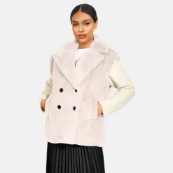 OAKWOOD Gilets^Edit Ivoire - Gilet Sans Manche Fausse Fourrure