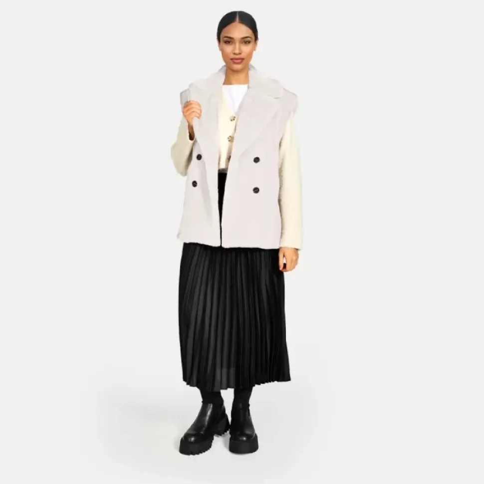OAKWOOD Gilets^Edit Ivoire - Gilet Sans Manche Fausse Fourrure