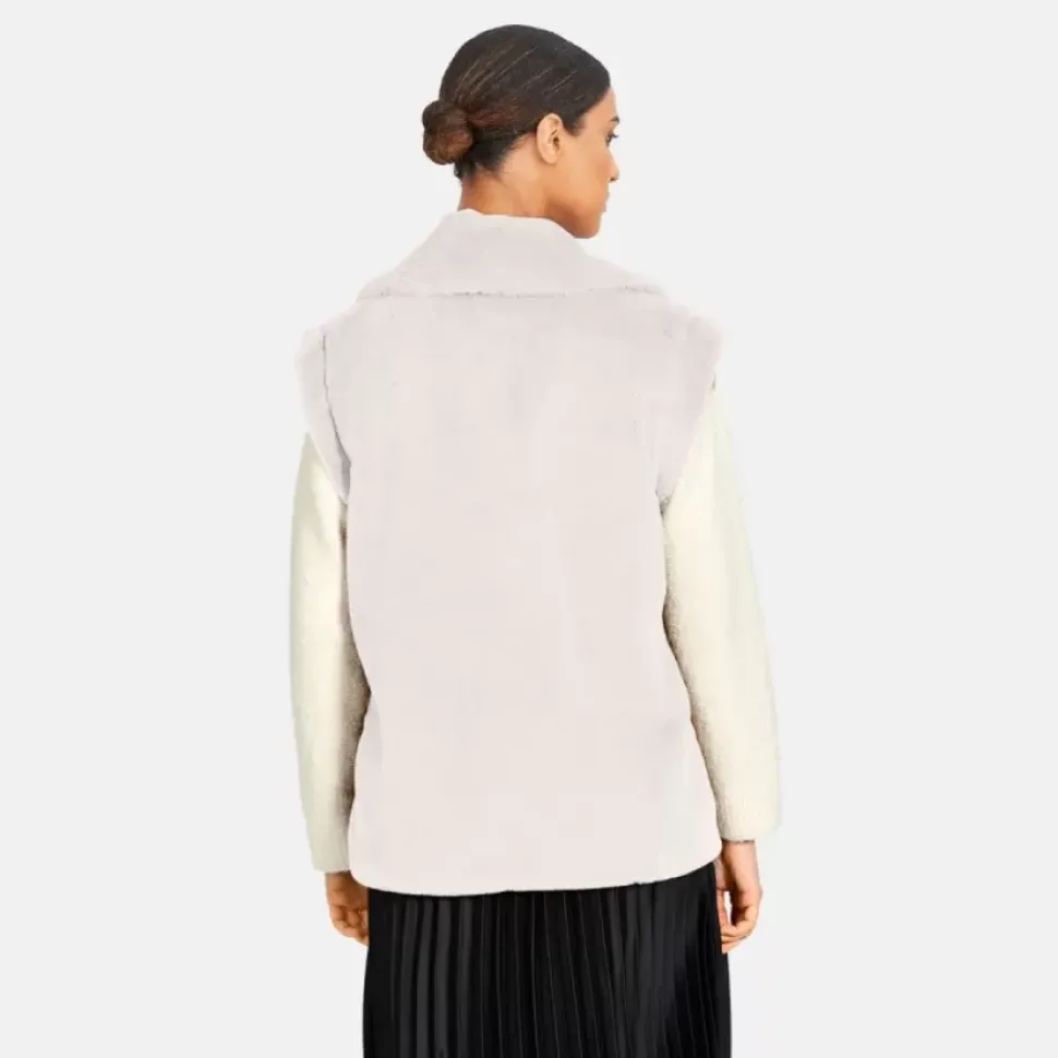 OAKWOOD Gilets^Edit Ivoire - Gilet Sans Manche Fausse Fourrure