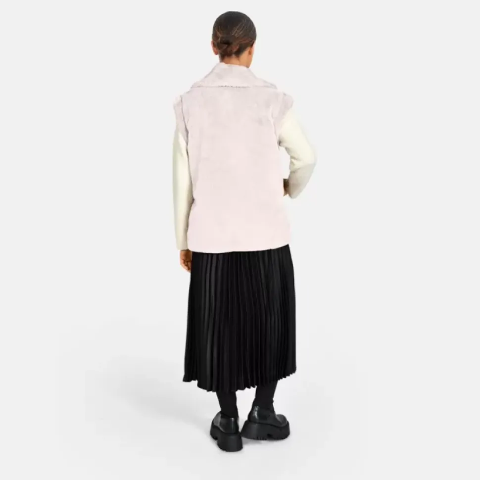 OAKWOOD Gilets^Edit Ivoire - Gilet Sans Manche Fausse Fourrure