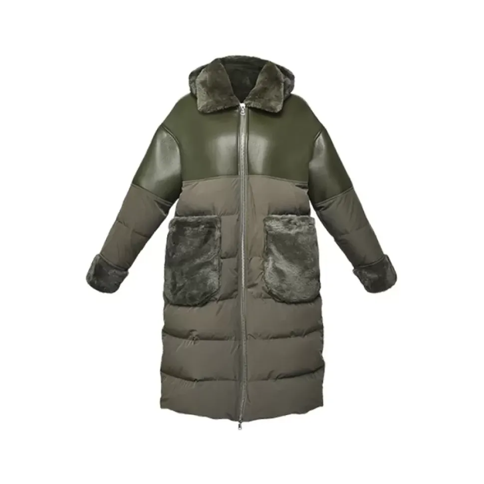 OAKWOOD Manteaux^Ella Kaki - Manteau Long En Fausse Fourrure / Nylon