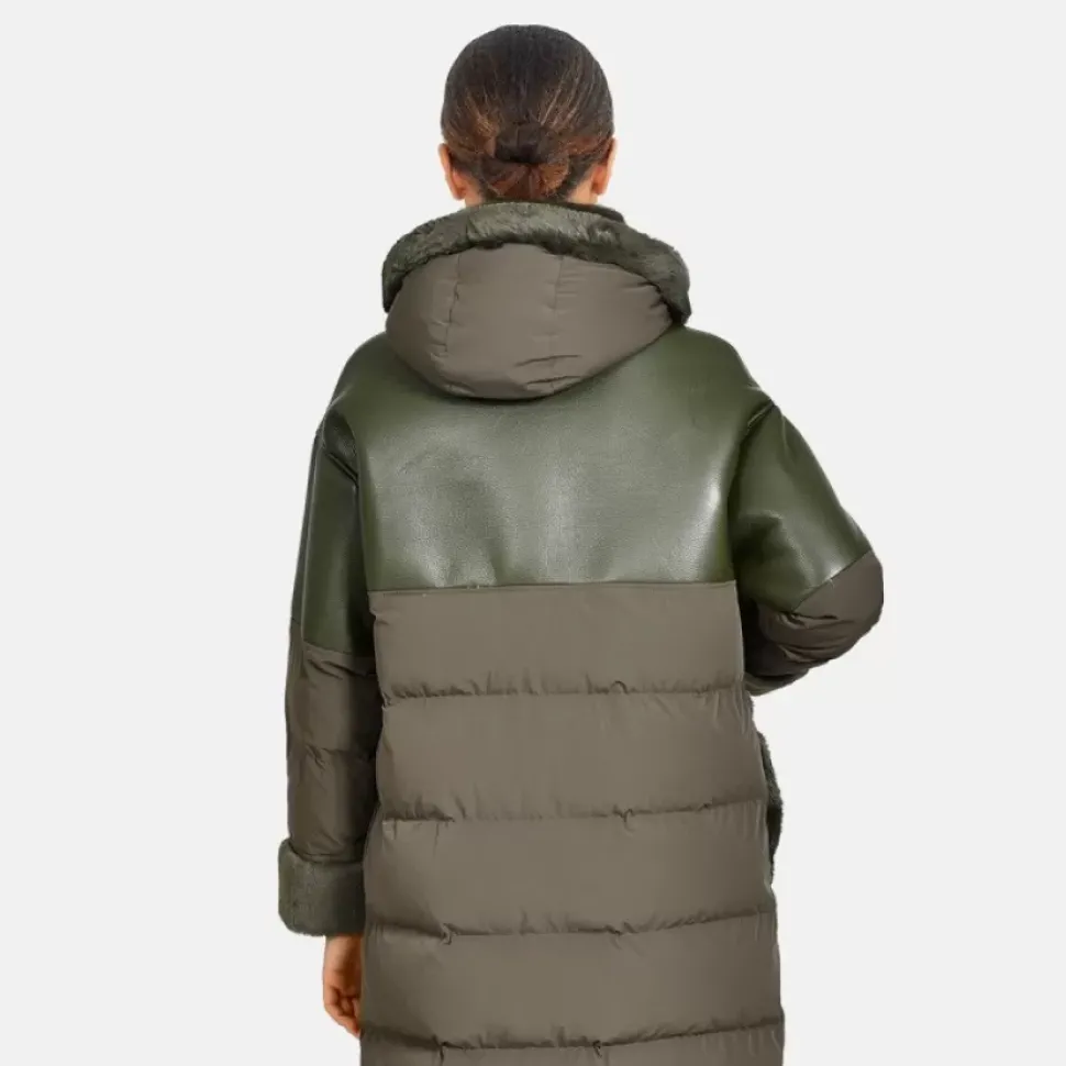 OAKWOOD Manteaux^Ella Kaki - Manteau Long En Fausse Fourrure / Nylon